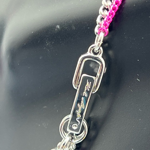 Karl Lagerfeld Paris Two Tone Pave Pink Paris Layered Signature Pendant Necklace - Picture 6 of 6